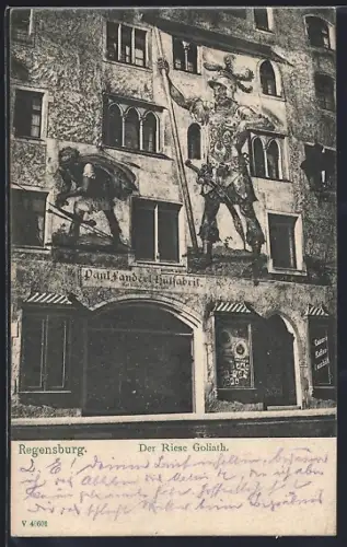 AK Regensburg, Der Riese Goliath