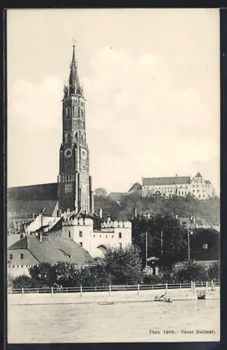 AK Landshut / Isar, Kirche, Burg, Stadtansicht
