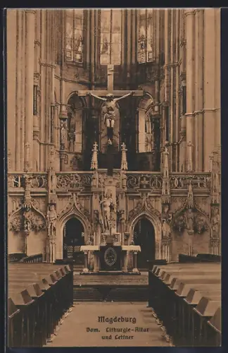 AK Magdeburg, Dom, Lithurgie-Altar und Lettner