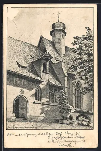 Künstler-AK sign. Generalmajor Goeringer: Nürnberg, Das Kreuzlein