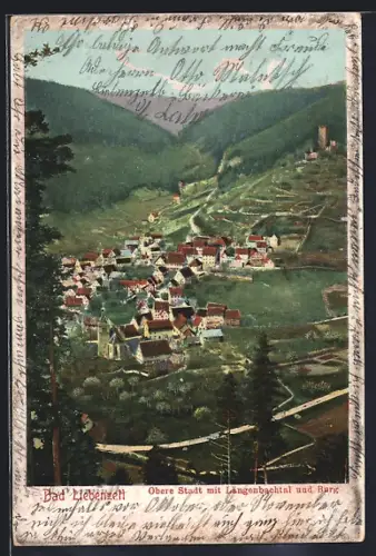 AK Bad Liebenzell, Obere Stadt, Längenbachtal, Burgruine