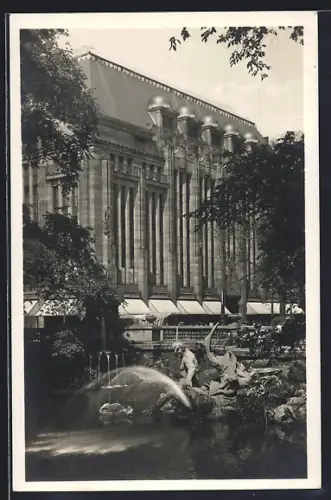AK Düsseldorf, Kaufhaus L. Tietz, Stadtgraben beim Corneliusplatz