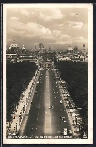 AK Berlin-Tiergarten, Ost-West-Achse von der Siegessäule aus gesehen