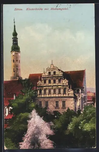 AK Zittau, Klosterkirche mit Museumgiebel