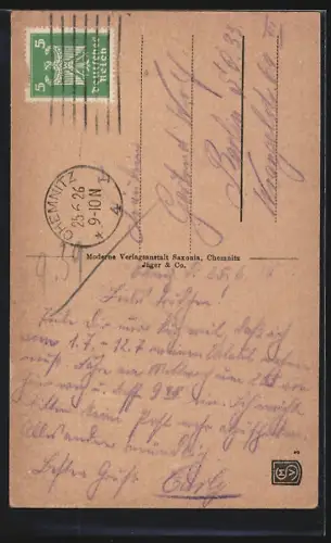 Künstler-AK Chemnitz, Altes Rathaus mit Kutsche und Fussgängern