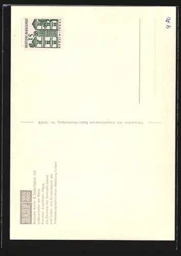 AK Ludwigshafen am Rhein, BASF-Hochhaus aus der Vogelschau