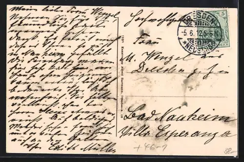 AK Dresden-Neustadt, Strassenbahn am Albertplatz