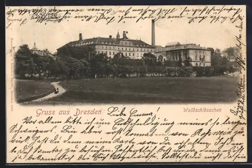 AK Dresden-Neustadt, Waldschlösschen mit Park