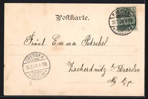 AK Dresden-Neustadt, Waldschlösschen mit Park