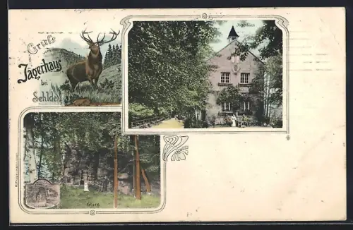 AK Sehlde / Innerste, Gasthaus Jägerhaus, Felsen