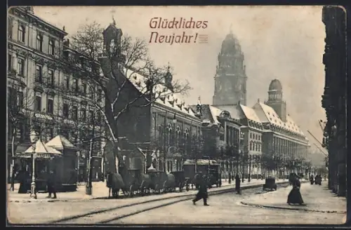 AK Dresden, Neues Rathaus in der Ringstrasse