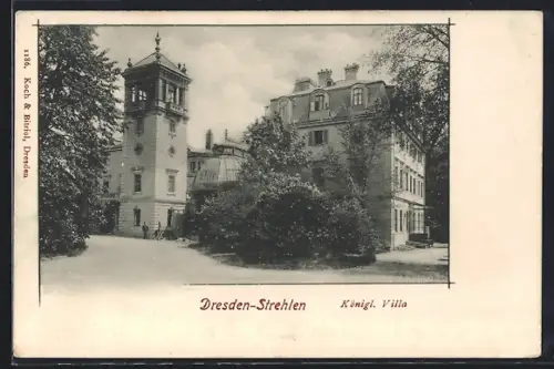 AK Dresden-Strehlen, Königl. Villa mit Garten