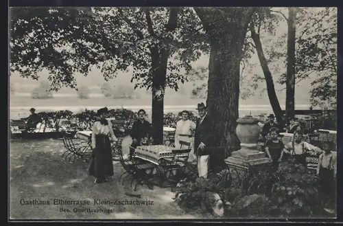 AK Dresden-Zschachwitz, Gasthaus Elbterrasse, Bes. Otto Hauptvogel