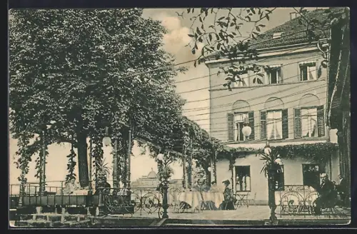 AK Dresden, Hotel Bellevue, Direktor R. Ronnefeld, Terrasse