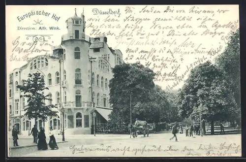 AK Düsseldorf, Hotel Europäischer Hof, Direction Alfr. Wink