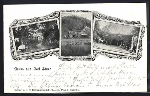 AK Bad Stuer, Timperts Restaurant u. Garten, Mehrfachansicht
