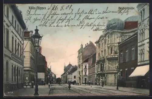 AK Köln-Nippes, Confection Gebrüder Bluhm in der Neusserstrasse