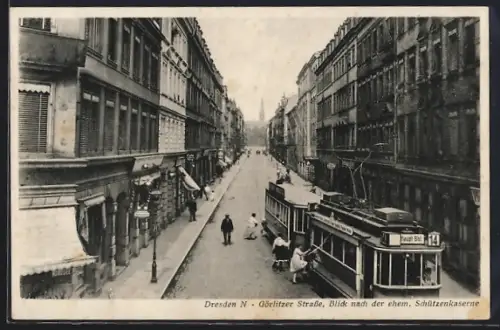 AK Dresden-Neustadt, Strassenbahnlinie 14 Hauptbahnhof, Görlitzer Strasse