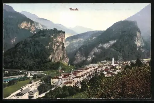 AK Thusis, Teilansicht mit Bergen