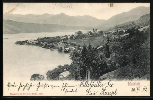 AK Millstatt am See, Ortsansicht aus der Vogelschau