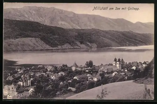 AK Millstatt am See, Ortsansicht mit dem Goldegg