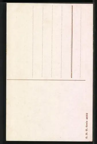 AK Soldat mit Pickelhaube und Frau im Passepartout, Mein Glück bist du