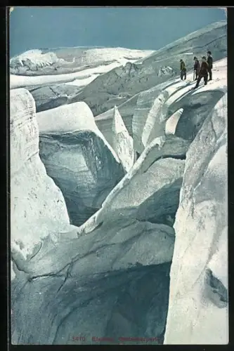 AK Elsmoor, Gletscherpartie mit Bergsteigern