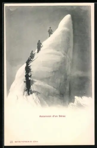 AK Ascension d`un Sérac, Bergsteiger