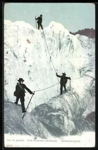 AK Sur le glacier, Une escalade périlleuse