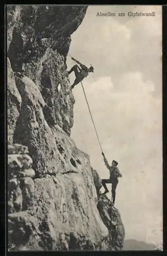 AK Gipfelwandl, Zwei Kletterer beim Abseilen