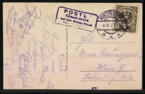 AK Hohe Wand, Wanderer auf dem Springelsteig