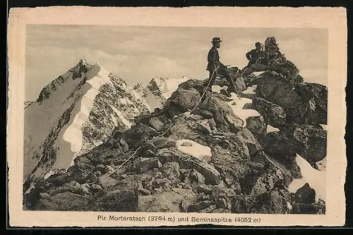AK Piz Morteratsch, Bergsteiger, Berninaspitze