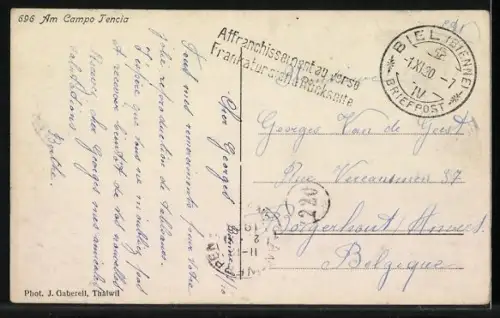 AK Campo Tencia, Ortsansicht mit Kletterergruppe