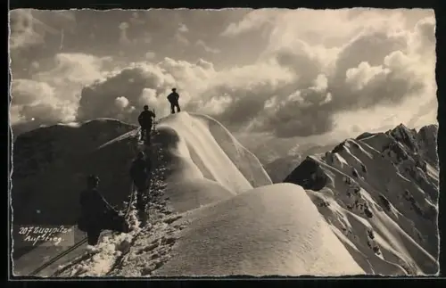 AK Zugspitze, Bergsteiger beim Aufstieg