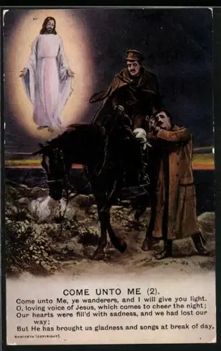 AK Jesus erscheint britischen, versehrten Soldaten zu Pferd und Fuss