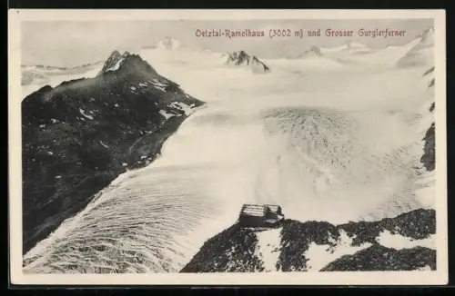 AK Ramolhaus, Berghütte und Grosser Gurglerferner im Oetztal