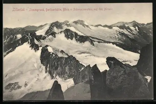 AK Berlinerhütte, Blick v. Schwarzenstein auf den Mösele