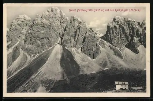 AK Adolf Pichler-Hütte, Berghütte mit den Kalkkögeln