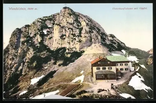 AK Unterkunftshaus am Wendelstein, Blick zur Berghütte
