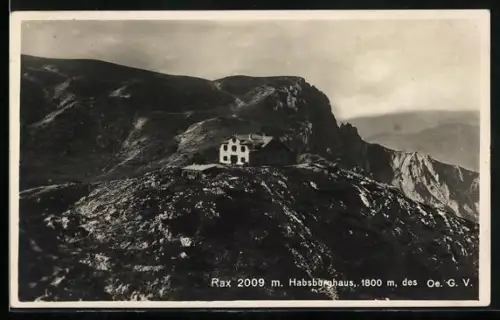 AK Habsburghaus, Berghütte mit Rax