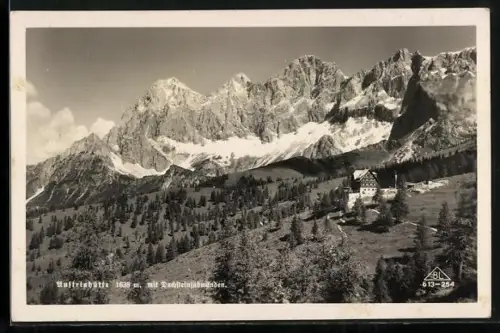 AK Austriahütte, Berghütte mit Dachsteinsüdwänden