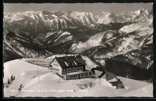 AK Rotwandhaus T. A. K. M., Berghütte gegen Rofan und Guffert