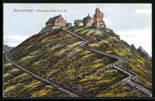 AK Schneekoppenhaus, Berghütte im Riesengebirge