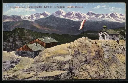 AK Simonyhütte und Kapelle am Dachstein