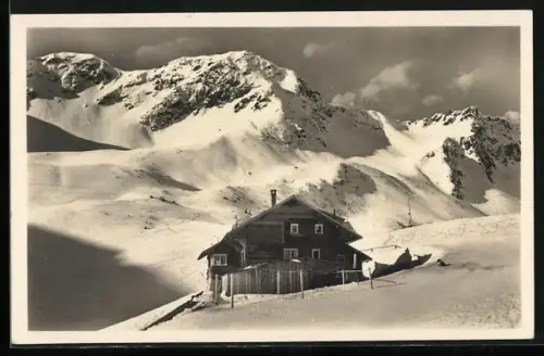 AK Schwarzwasserhütte, Berghütte mit Grünhorn