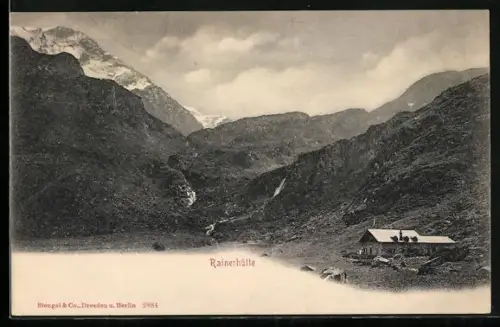 AK Rainerhütte, Berghütte mit Panorama