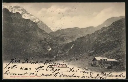 AK Rainerhütte, Berghütte mit Blick in die Berge