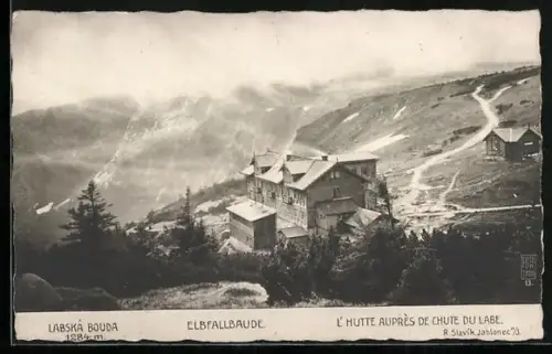 AK Elbfallbaude, Blick zur Berghütte