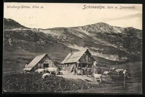 AK Windberghütten, Panorama auf der Schneealpe