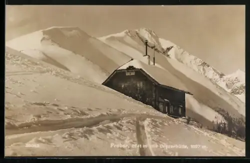 AK Grazerhütte, Berghütte am Preber im Schnee